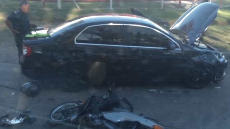 El motociclista fue trasladado al hospital Sanguinetti. .