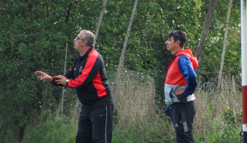 DUPLA. Christian Campos y Marcelo Gómez quieren llevar a Derqui otra vez a Primera.