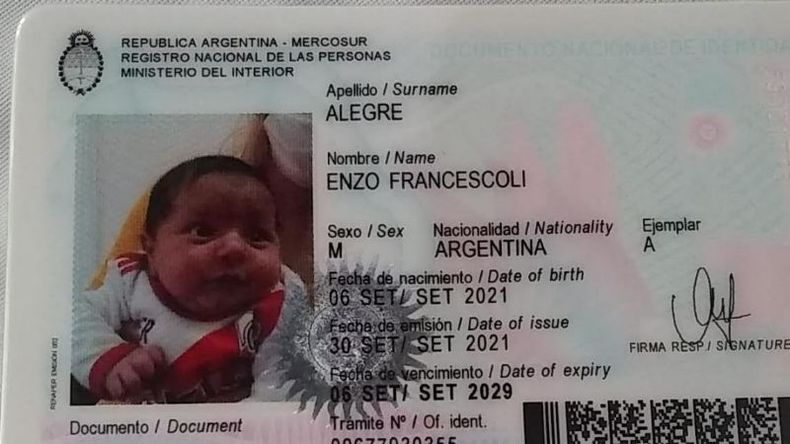 Enzo Francescoli Alegre llegó al mundo el 6 de septiembre. .