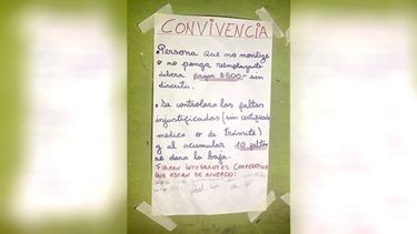CARTEL. El aviso de las supuestas multas. Los dirigentes dicen que es falso..