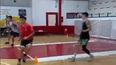 Los jugadores de Atlético entrenando en el Rancho.