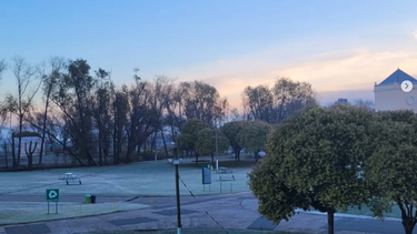 El campus de la Universidad del Salvador, teñido de blanco.&nbsp;