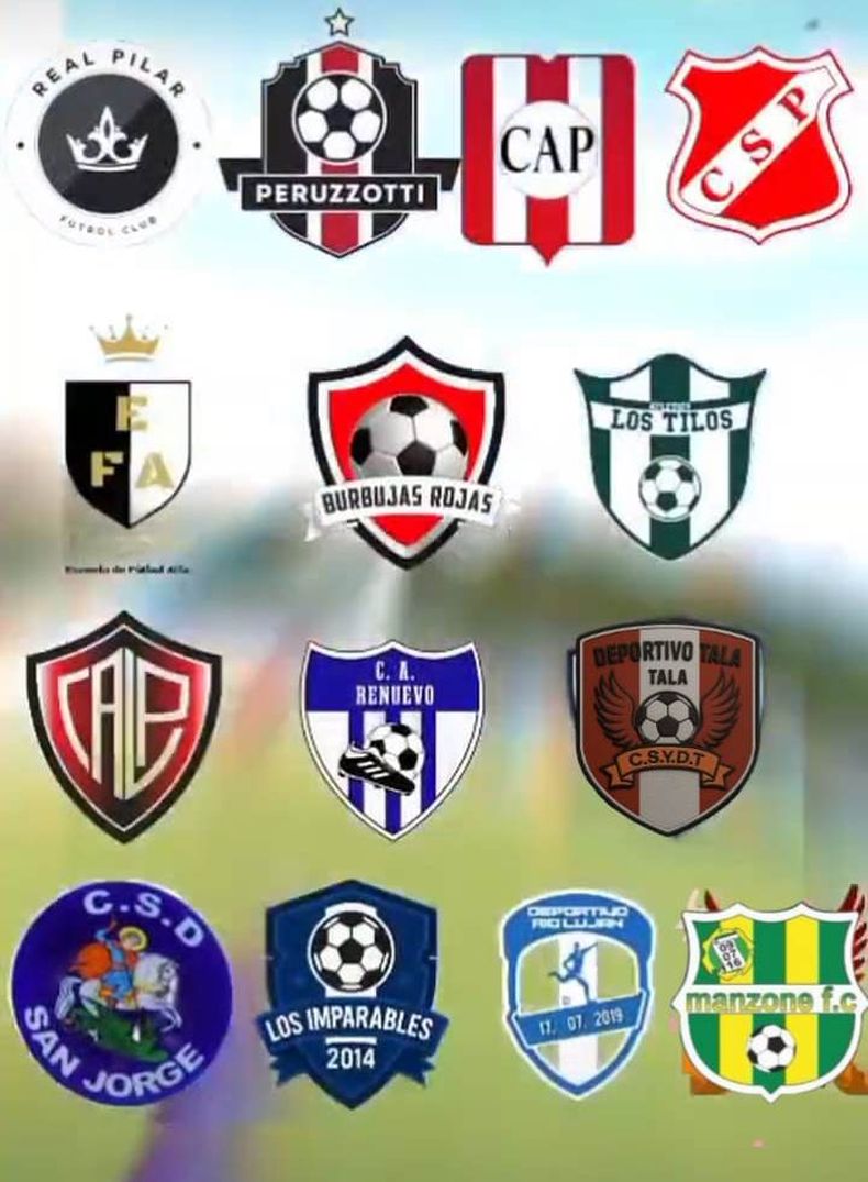 Banner de los equipos participantes en el Mundialito organizado por el Club Peruzzotti.