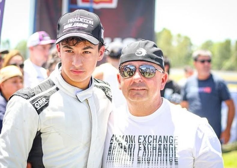 FAMILIA. Nicol&aacute;s Jaime junto a su pap&aacute; Alberto "Willy" Jaime, tras terminar la final del TCPM en La Plata.