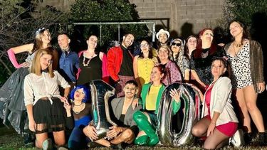 El festejo del elenco de Aquí y Ahora.