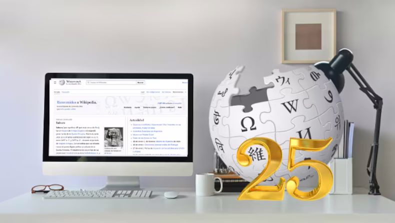 Wikipedia celebró 25 años. (Canva).