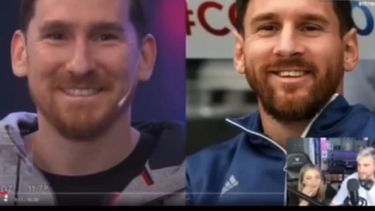 Nico Tagliafico y su esposa Caro Calvagni reaccionaron ante el parecido de Martín Lovatto con Leo Messi. .