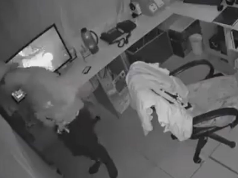 El robo quedó registrado por las cámaras del Cuartel de Bomberos de Grand Bourg.