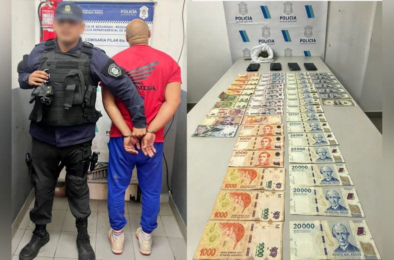 Uno de los delincuentes fue detenido en su domicilio, donde se incautó dinero y drogas.&nbsp;