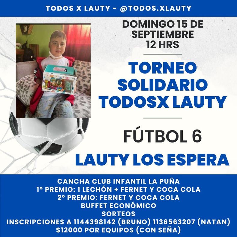 Lautaro tiene 14 años y necesita de la colaboración de la comunidad.