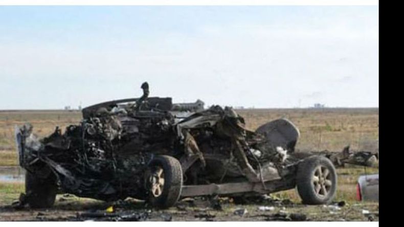 (Nexo del Sur). Así quedó la camioneta en la que viajaban Astorga y sus acompañantes..