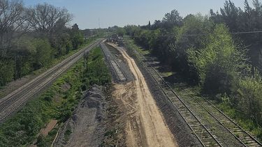 El lugar de la unión de las vías del San Martín y el Sarmiento.