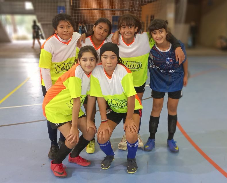 CAMPEONAS. Las chicas de la Escuela Media 6 que lograron el pasaje al Regional.