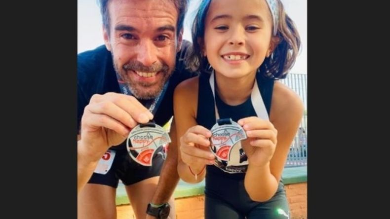 El orgullo de Nicolás Cabré luego de haber corrido junto a su hija Rufina, en una nueva fecha del Circuito de las Estaciones 2023..