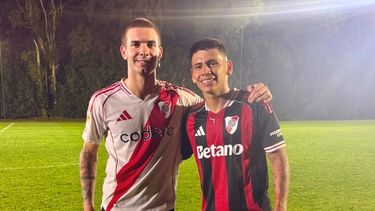Millonarios en Pilar: Franco Mastantuono y Diablito Echeverry. Millonarios en Pilar: Franco Mastantuono y Diablito Echeverry.