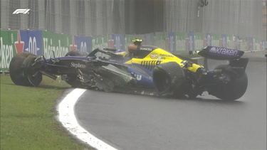 BAJO LA LLUVIA. Así quedó el Williams de Franco Colapinto tras el choque en la vuelta 32.
