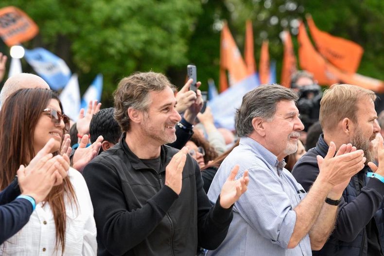 PRIMERA FILA. Achával, en el acto del 17 de octubre que encabezaron Kicillof y Taiana.