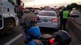 Cae la noche en #Panamericana y, como siempre, estamos allí para decirles NO a los #banquineros. No nos van a ganar por cansancio, ténganlo por seguro. Pablo Martinez Carignano / @pmcarignano.