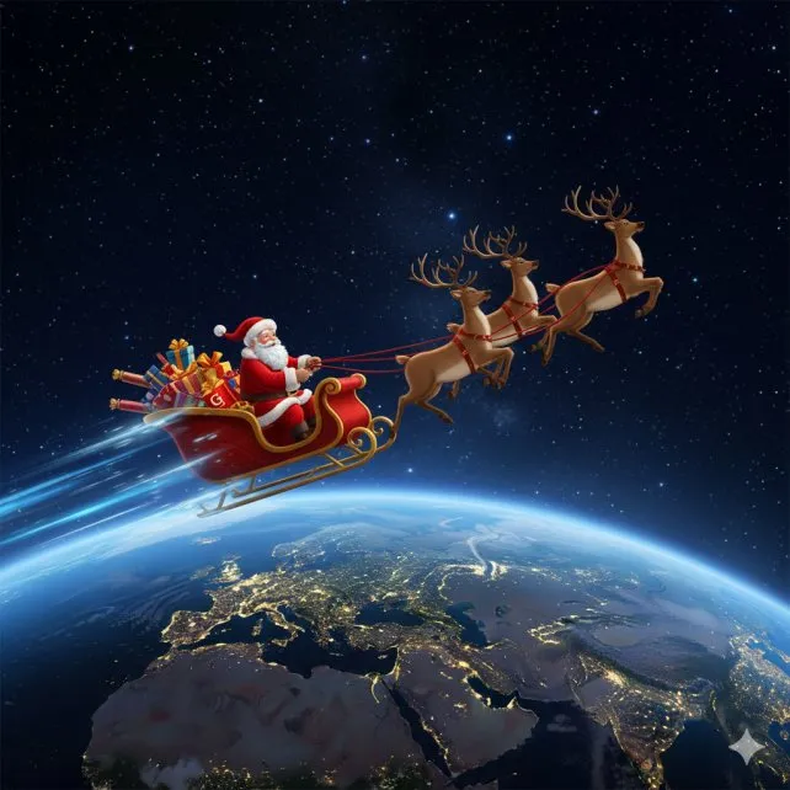 Google te invita a seguir a Papá Noel en Nochebuena. (Google).webp