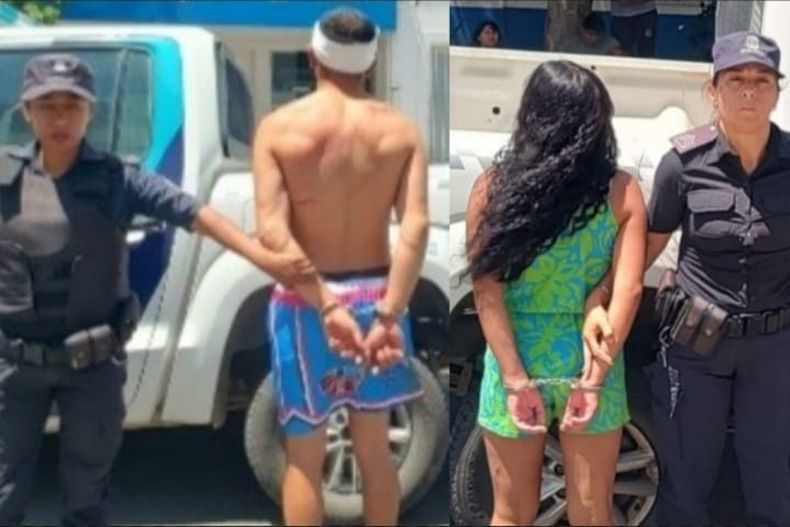La pareja detenida tras el robo del vehículo en Manuel Alberti.