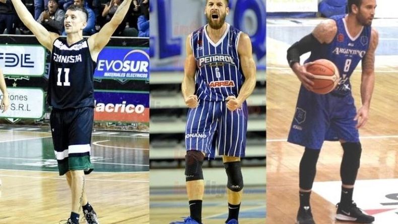 Jony Treise (Gimnasia), Pato Tabarez (Peñarol) y Koy Zárate (Argentino). Fotos: La Liga Contenidos / 5 Inicial..