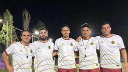 EQUIPO. Binachini, Gorosito, Velazco, Verón y Serrano, el cuerpo técnico de Monterrey.