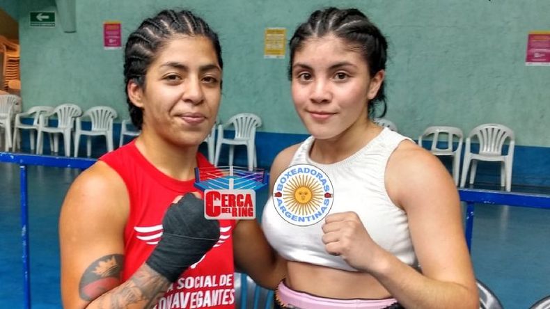 EMPATE. Anahí Luna y Micol De Souza, las pilarenses que se enfrentaron en la categoría 48 kilos..
