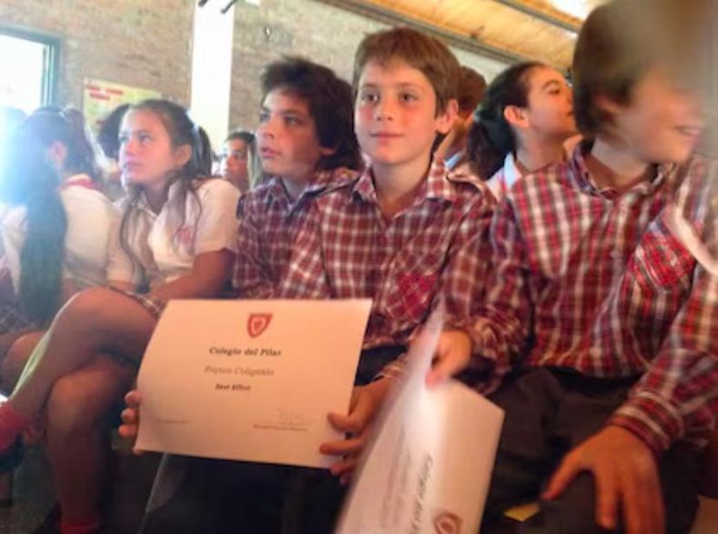 Franco Colapinto cuando todavía era un alumno de primaria.&nbsp;&nbsp;
