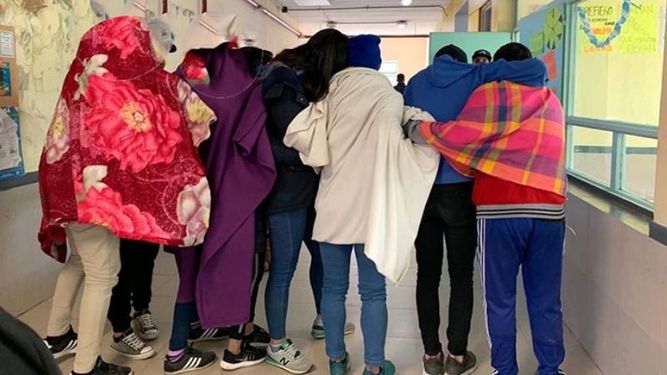 SECUNDARIA 7. Las fotos fueron difundidas por el gremio Udocba..