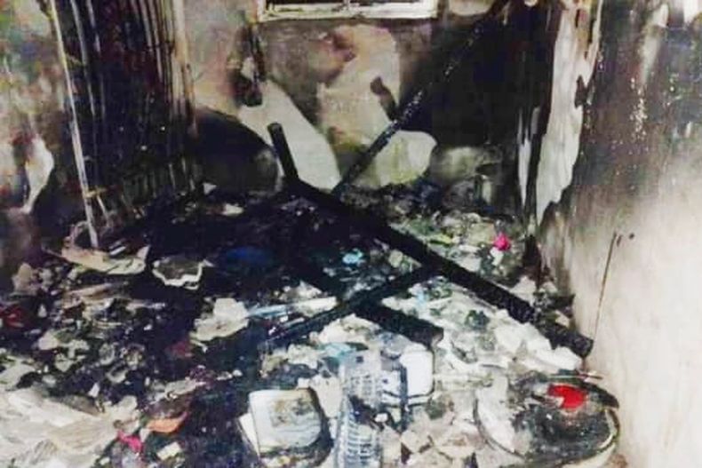 Las pérdidas materiales en la casa incendiada fueron totales.&nbsp;
