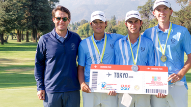 PODIO. Tomás Giordani (der.) junto al equipo argentino que compitió en Chile. PODIO. Tomás Giordani (der.) junto al equipo argentino que compitió en Chile.