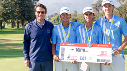 PODIO. Tomás Giordani (der.) junto al equipo argentino que compitió en Chile. PODIO. Tomás Giordani (der.) junto al equipo argentino que compitió en Chile.