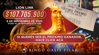 ¡lion link entrego su jackpot: premio de $107 millones en bingo oasis pilar!