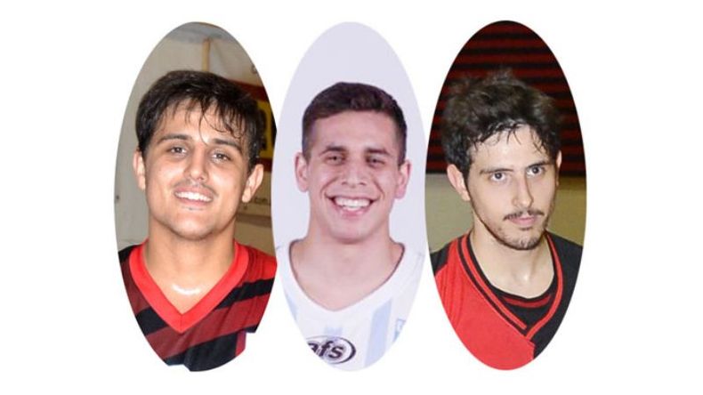 Federico Michelini (Atlético), Maximiliano Gutiérrez (Derqui) y Juan Cruz Gallardo (Escobar)..