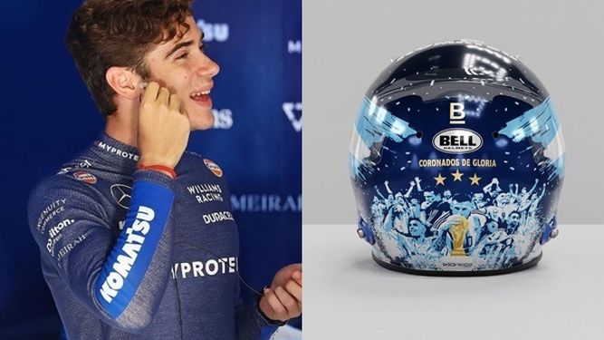 TREMENDO. Franco usará este casco en homenaje a la consagración de la Selección.