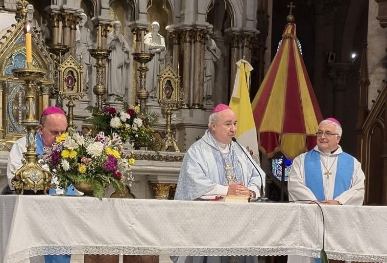 EN LUJÁN. El obispo Fernández se dirigió a nuestros hermanos que sufren durante su homilía.&nbsp;