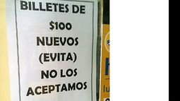Clarito. El letrero, en un local del centro de Pilar..