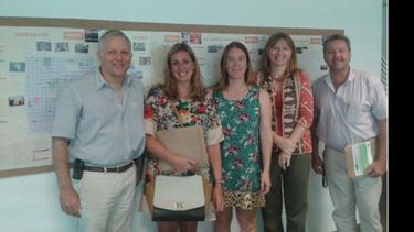 INTERCAMBIO. La secretaria de Participación Ciudadana, María José Cozzani, y parte de su equipo se reunieron con su par de la Municipalidad de Vicente López, Luis Parodi, con el objetivo de intercambiar experiencias de trabajo en materia del Presupuesto Participativo..