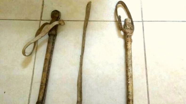 Los agentes secuestraron rebenques utilizados en las agresiones. .