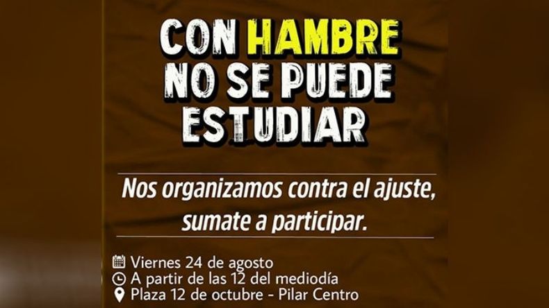 Afiche que convoca a la protesta..
