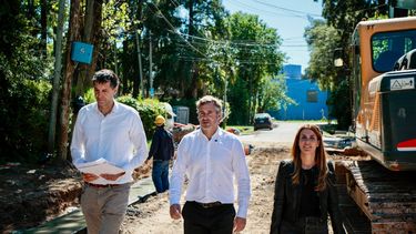 RECORRIDA. Achával supervisó el último tramo de los trabajos junto al secretario de Infraestructura, Luis Bonfante, y la secretaria General, Soledad Peralta.
