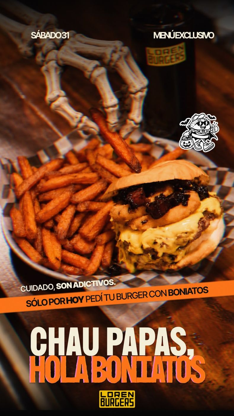 HALLOWEEN. Este sábado, Loren Burgers modificará parte del menú y se teñirá de naranja en honor a la Noche de Brujas.