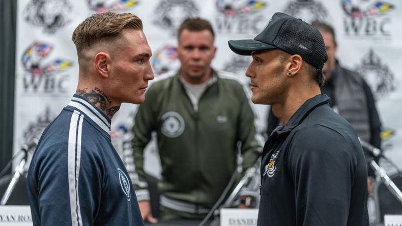 Peralta y Rozicki en la conferencia de prensa en Nova Scotia, Canadá.(Foto: Argentina Boxing Promotions)..