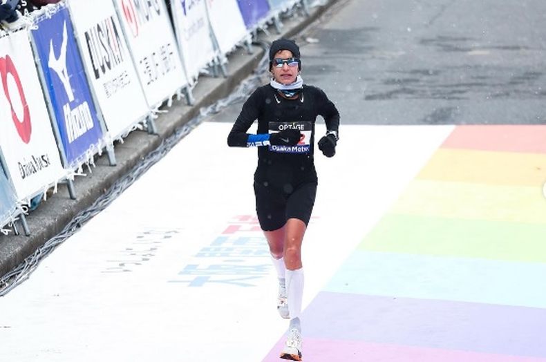 Daiana Ocampo en el Maratón de Japón.