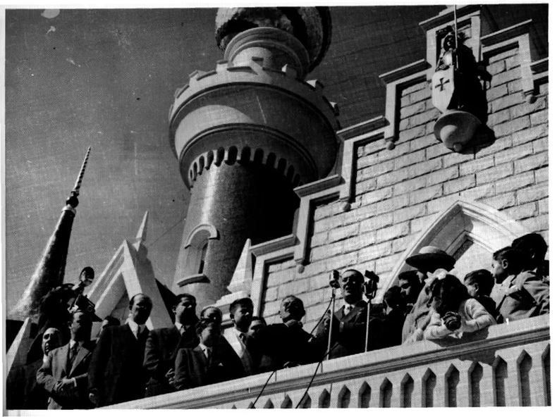 Juan Perón durante el acto inaugural (Archivo Histórico de la República de los Niños).webp