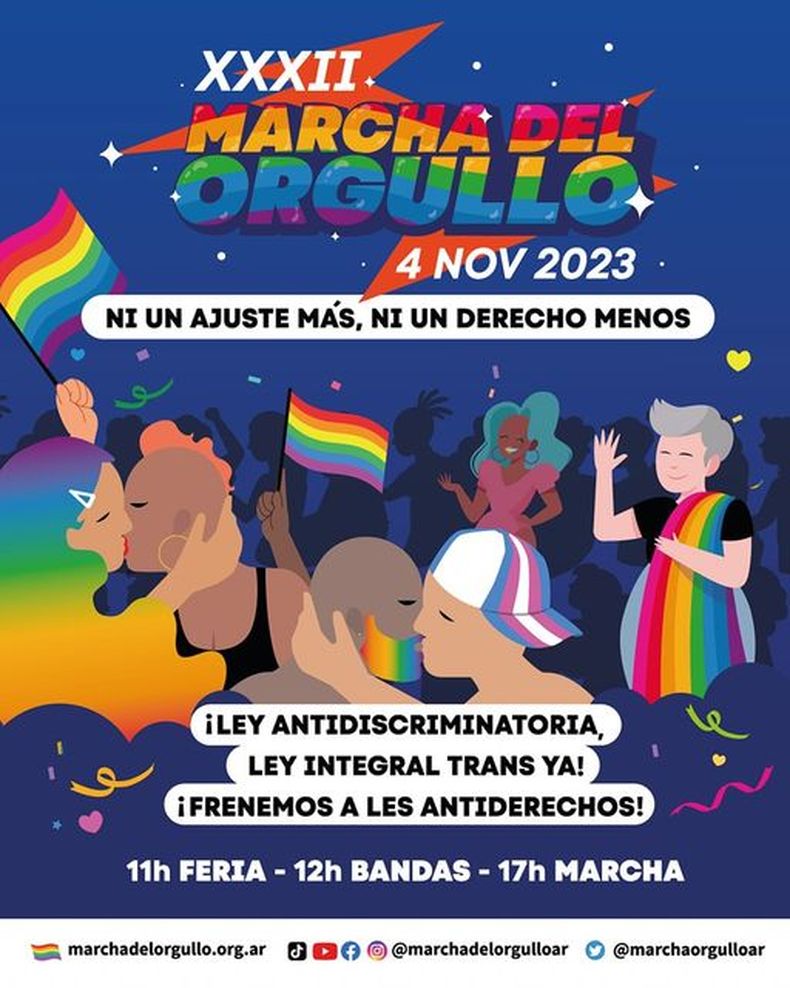 Afiche de la Marcha del Orgullo 2023 en Argentina. Foto: Facebook..jpg