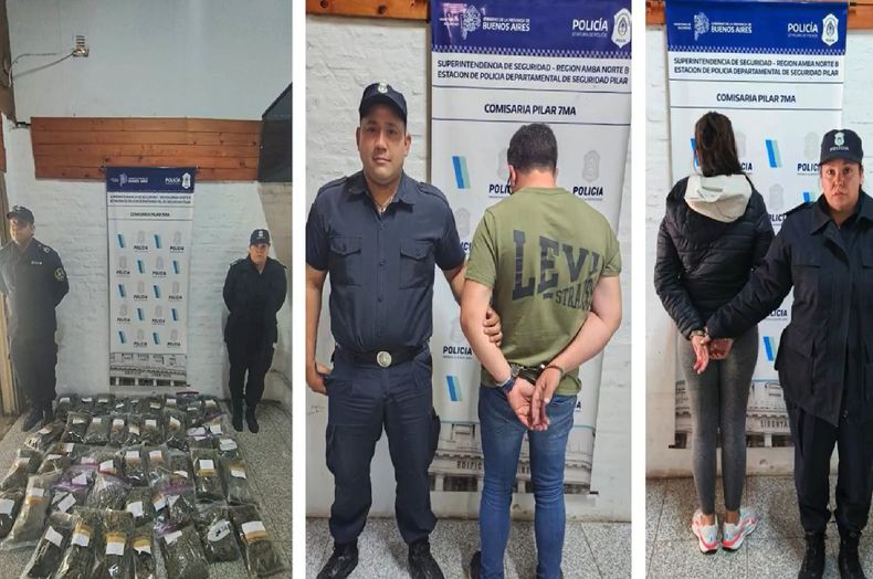 Dos aprehendidos y más de 12 kilos de flores de cannabis secuestrados en Del Viso.