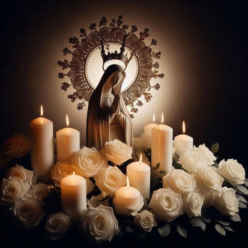 Velas y flores para la Virgen María en diciembre. (msn.com)..png