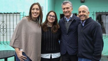 ACOMPAÑADA. Bortule, con Vidal, Macri y Ducoté, esta semana, en Alberti..