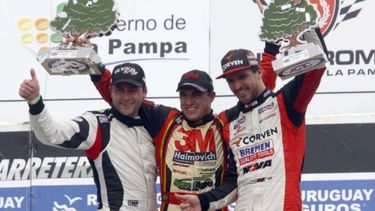 Ledesma, Werner y Rossi. El podio de Toay. .